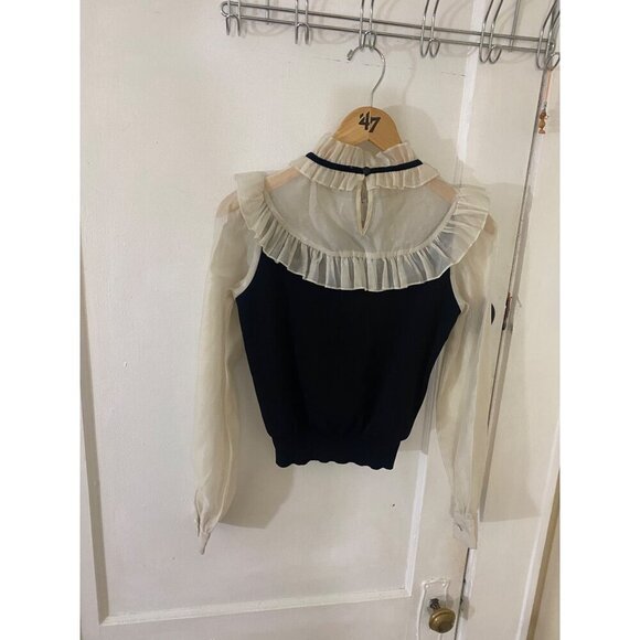 Zara Women's Black Constrasting Organza Combination Top - Small - Picture 3 of 14